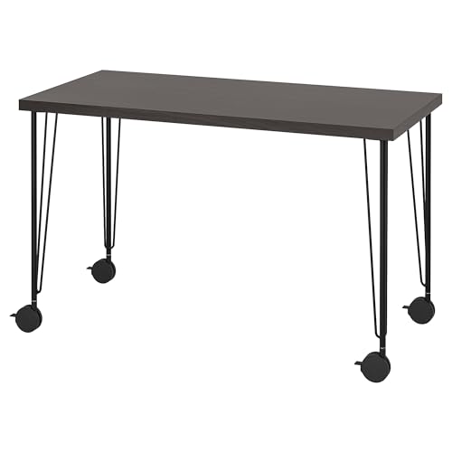 Bureau 120x60 cm ProTuning KRILLE/LAGKAPTEN noir-brun table de travail