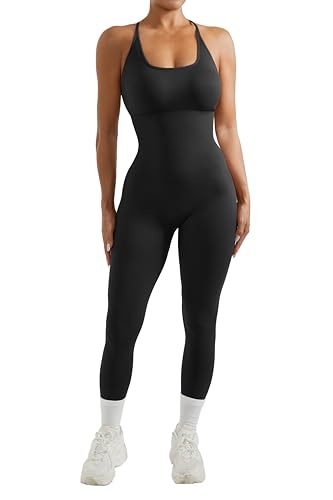 DOULAFASS Women Tummy Control One Piece Backless Jumpsuits Sleeveless Butt Lift Seamless Padded Rompers Unitards All In One Gym Jumpsuit Workout Yoga Playsuits - Image 2