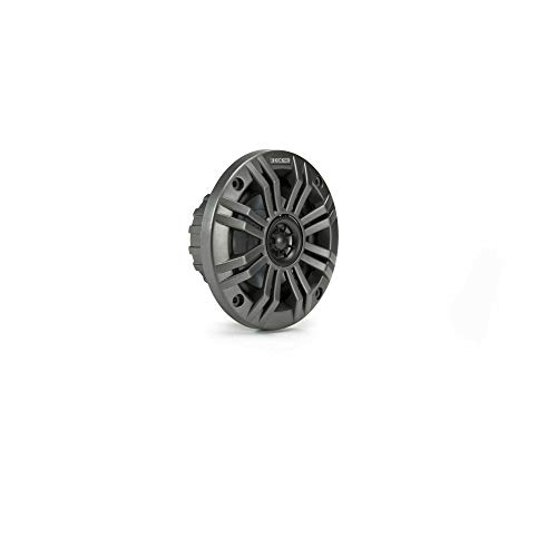 Kicker Km4 4-Inch (100Mm) Marine Coaxial Speakers With 1/2-Inch (13Mm) Tweeters, 4-Ohm, Charcoal And White Grilles #TOP1