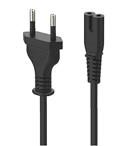 Image of WeFly 1.5 Meter 2 Pin 90 Degree Power Cord Cable 18AWG for Laptop Adapter, Camera, Printer, Charger Black (1.5 Meter 2 Pin)