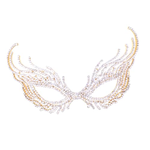FOMIYES Rhinestone Alloy Decorative Party Mask Women’s Fashion Headband Simple Style Face Piece for Evening Events Random Color