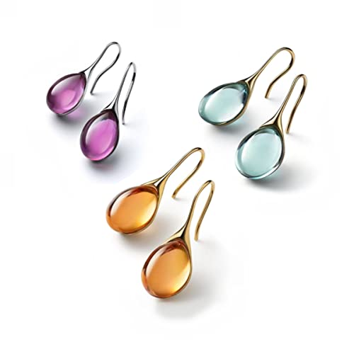 Dainty Water Drop Earrings Multicolor Crystal Square Geometry Teardrop Waterdrop Shape Earrings for Women2