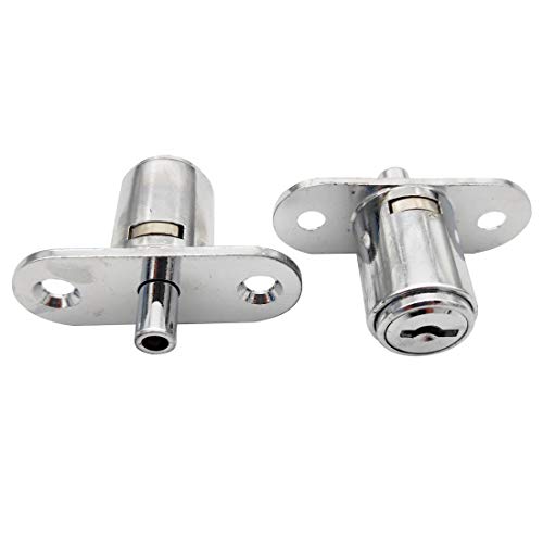 Sipery 2Pcs Push Plunger Lock Drawer Showcase Lock Compatible Desk Wardrobe Furniture Cabinet Locker Showcase With Keys (Different Lock Different Keys) #TOP3
