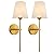 KUAUGST Wall Sconces Sets of 2, Retro Industrial Wall Lamps, Bathroom Vanity Sconces Wall Lighting with White Fabric Shade, Suitable for Bedroom Living Room Corridor Kitchen