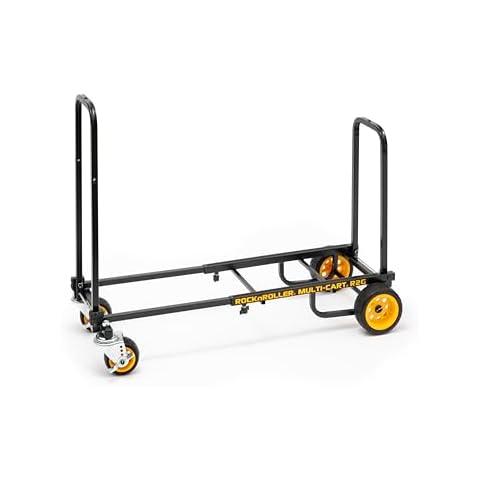 Rock-N-Roller R2G (Micro Ground Glider) 8-in-1 Folding Multi-Cart/Hand Truck/Dolly/Platform Cart/26" to 39" Telescoping Frame/350 lbs. Load Capacity, Black Cover