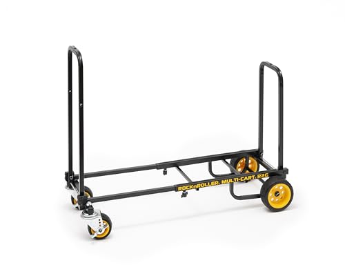 Rock-N-Roller R2G (Micro Ground Glider) 8-in-1 Folding Multi-Cart/Hand Truck/Dolly/Platform Cart/26" to 39" Telescoping Frame/350 lbs. Load Capacity, Black