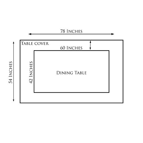 Image of OrientalWeavers Melody PVC Dining Table Cover, 6 Seater Rectangle Shape Table Cover with White Side Trim Lace (137 cm X 198 cm), 54 inch X 78 inch