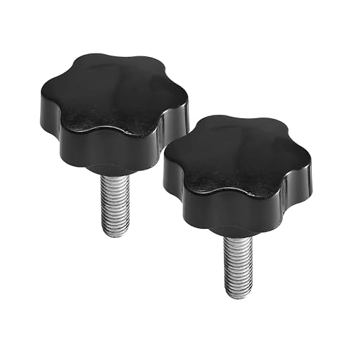 YEUNAS M8 Male Thread 25mm Length Thread 6-Star Shaped Head Knob Plum Hex Shaped Grips Star Knob (2/Pack)