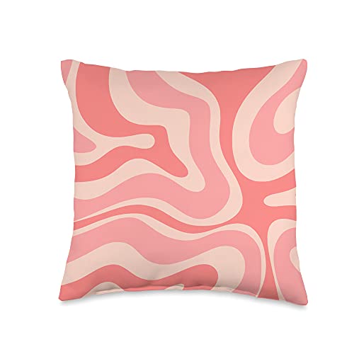 Kierkegaard Design Studio Swirls 60s 70s Aesthetic Throw Pillow, 16x16, Multicolor