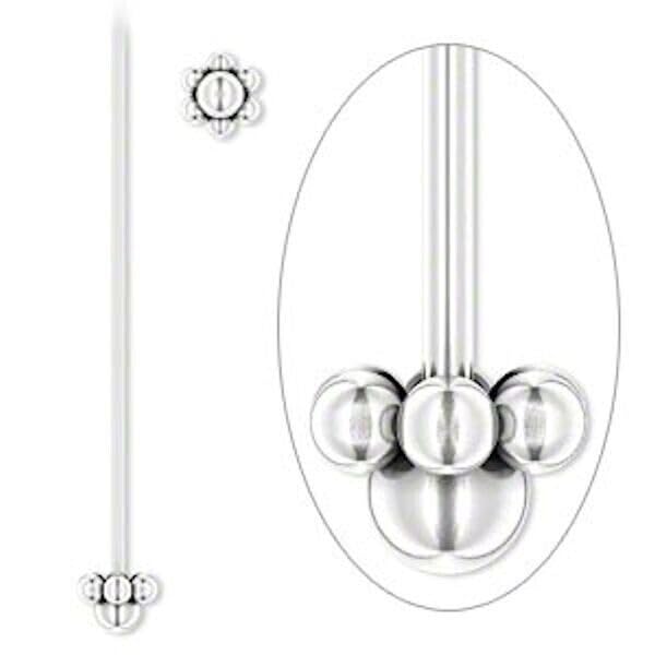 4 Antiqued Silver Plated Pewter & Brass 18 Gauge 3-3.5