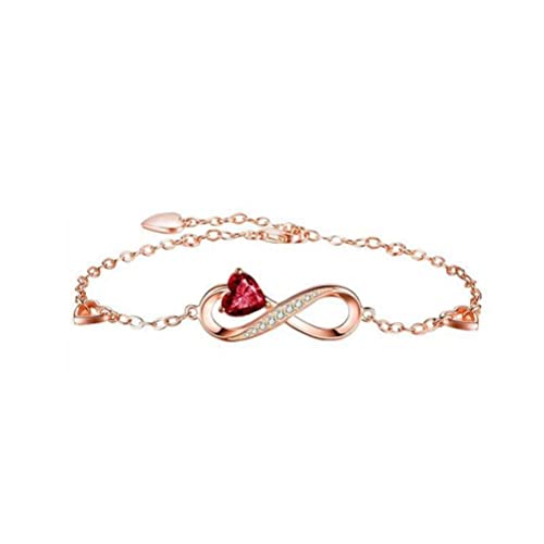 Bijou incrusté de pierres précieuses sur bracelet argent S925 femmes Love Infinity