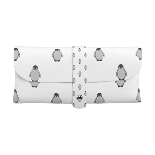 KoNsev Grey Penguin Luxurious Leather Eyeglass Case With Premium Quality, Sleek Design For Your Precious Specs