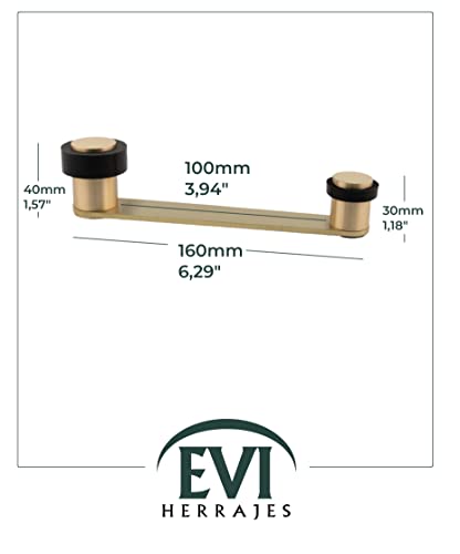Swivel Retainer Door Stop | For Door Up To 100 Mm Thickness | Black Rubber | Brass | Matte Finish | Includes Screw + Plug | Evi Hardware #TOP1