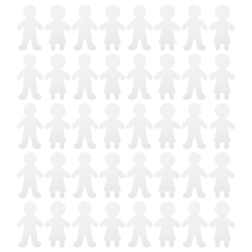Gatuida 40 Stück leere Papierfiguren von Jungen und Mädchen, weiße Figuren, Puppenformen aus Papier für Schulbastelarbeiten, Kunstprojekte, Aktivitäten und Dekorationen