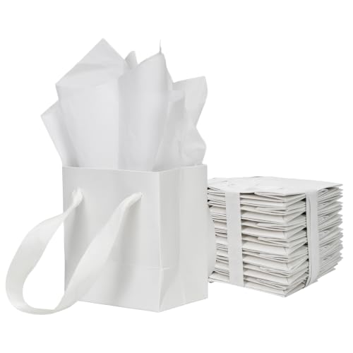Petits sacs cadeaux blancs Papertide pour emballer bijoux et petits cadeaux de mariage