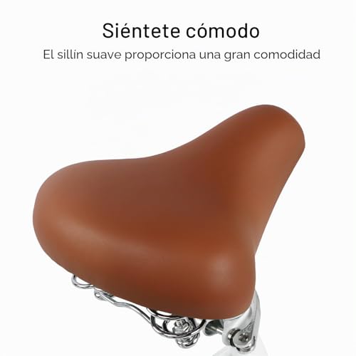 Miniatura 8 de Glerc Bicicleta De Crucero Para Niña De 24 Pulgadas, 6 Velocidades, Hybird, Para Edades 7, 8, 9, 10, 11 Años, Con Cesta De Mimbre, Marco Ligero Y Tenedor, Color Blanco