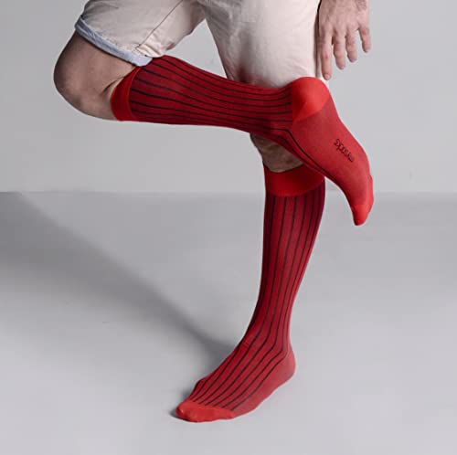 Mysocks Calzini alti al ginocchio Costola Rosso