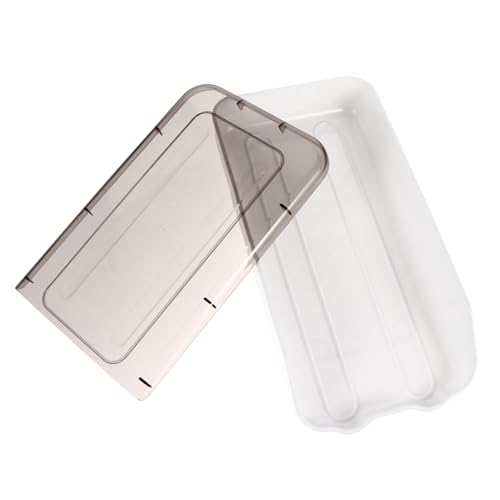 KOCKSHION プラスチック製卵ホルダー 引き出し式卵ボックス 冷蔵庫用キッチンオーガナイザー 収納ケース グレーホワイト