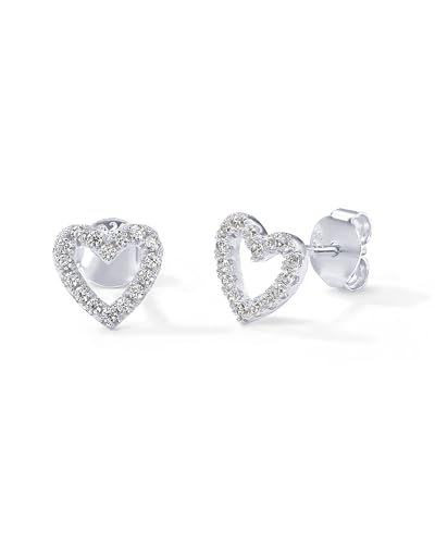 Image of PAVOI 14K Gold Plated 925 Sterling Silver Stud Earrings for Women - Dainty Geometrical Bar Triangle Heart Earrings - Valentines Day Trendy Jewelry