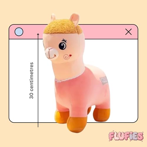 Image of Flufies Plush Toys - Snuggly and Aesthetic Stuff Plush Toys and Baby Toys - Soft Toys for Baby Girl and Baby Boy - Soft Toys for Girlfriend Gift (Alpaca)