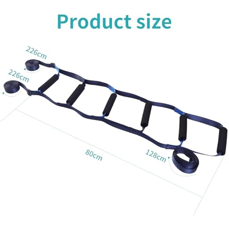 ENLUNTRA Bed Ladder Assist Strap,Pull Up Assist Device with 6 Handle Straps,Rope Ladder for Elderly, Senior, Pregnant, Handicap