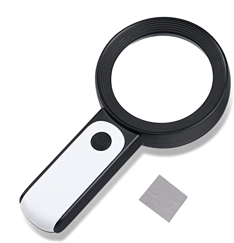 Image of 18 LED / 30X HandHeld Magnifying Glass with Cold and Warm Lights for Seniors Reading, Inspection, Coins, Jewelry, Exploring (3 Light Modes)