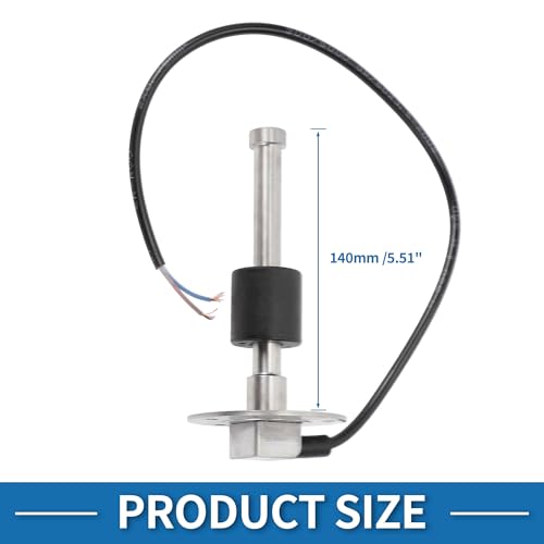 A ABSOPRO Fuel Sending Unit and Gauge Kit 5.51" Length Boat Fuel Sending Unit Marine Fuel Sender Unit Metal Silver Tone Black 1 Set 0-190 Ohm by A ABSOPRO - Image 3