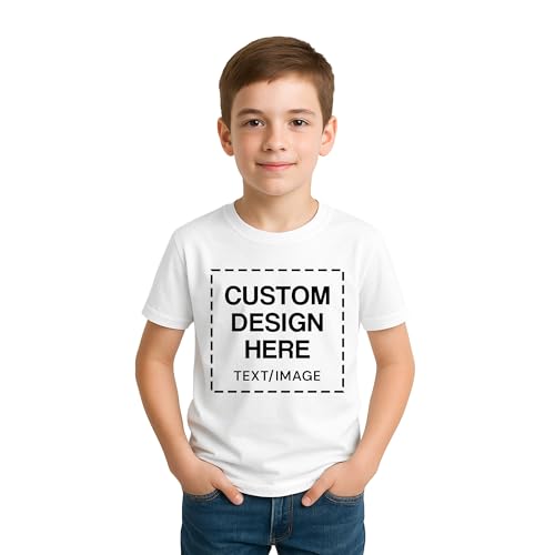 Custom Shirts for Kids Personalized Cotton T Shirts for Boys Girls Children Customized DTF Print...