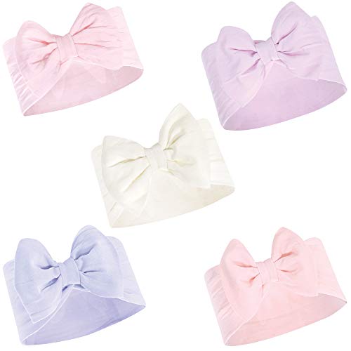 Hudson Baby Unisex Cotton and Synthetic Headbands, Lilac Cream, 0-24 Months