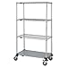 Quantum Storage Systems M1860CG47 4-Tier Wire Shelving Mobile Cart with 5