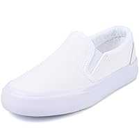 Boy's Girl's Toddlers Canvas Sneakers Slip-On Lightweight Kids White Sneakers Casual Skin-Friendly Walking Running Shoes(Toddle/Little Kids/Big Kids)