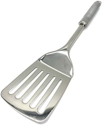 TIJAR® Stainless Steel Spatula Slotted Turner, Strong and Durable Spatula Cooking Turner, Slotted Turner, Multiuse Kitchen Tool, Cooking Spoon (Stainless Steel)