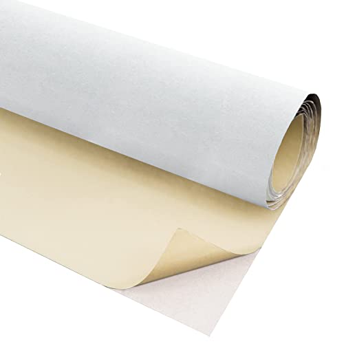 Helloocolor 17"W x 118"L Velvet Fabric Roll, White, Solid, Waterproof, Jewelry, Drawer, Cabinet, Dresser, Cabinet Liner