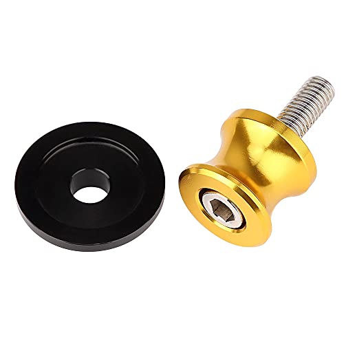 2 Stücke Bobbins Motorrad Ständeraufnahme M8 Motorrad Montageständer Racingadapter Aluminium 8mm Universal Schwingarmspule Schwinge Sliders Spulen für Kawasaki Honda BMW SUZUKI Ducati (Gold)