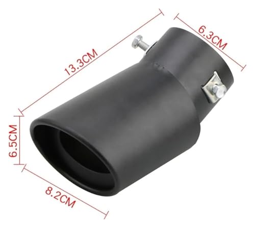Punta de escape universal redonda de aluminio de 63 mm para tubo trasero de coche 3