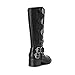 DREAM PAIRS Women's Knee High Riding Boots Side Zipper Motorcycle Boots Square Toe Chunky Heel Fashion Buckles Biker Boots,Size 8,Black-1,SDKB2416W