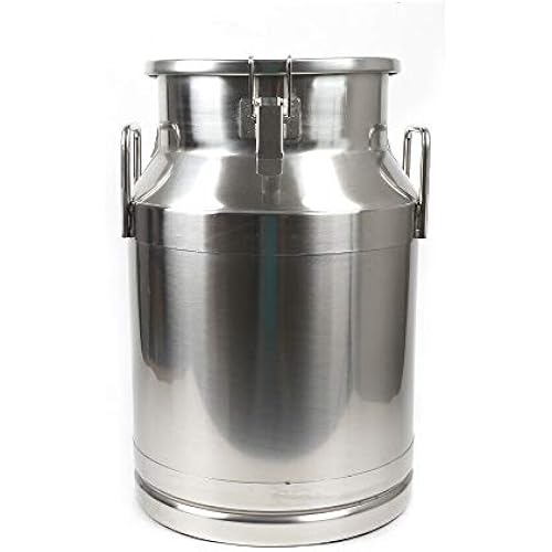 30L/7.92Gal Milk Cans-Stainless Steel Milk Transport Barrels Pail Milk Bucket Jug Oil Barrel Wine Barrel Canister Silicone Seal Barrel