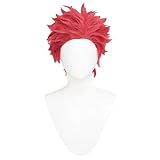 ウィッグ かつら コスプレウィッグ 髪 コスチューム小物 cosplay男性 人工毛ハロウィン クリスマス 仮装 イベント 変装用 耐熱 wig ネット付き (猗窩座あかざ)