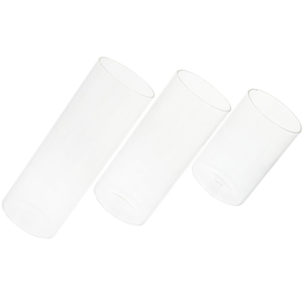 ERINGOGO Bougeoirs Design Simple et Solide Lot de 3 en Verre Cylindrique Transparents pour Décoration Créative et Ambiance Romantique
