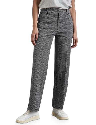 Street One Damen Karierte Straight Leg Hose