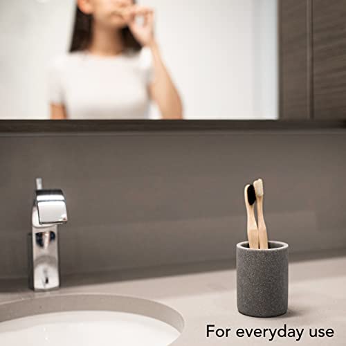 Stone Grey Toothbrush Holder For Bathroom Tooth Brushing Holder Toothbrush Holders For Bathrooms - Sandstone Bathroom Organizers #TOP5