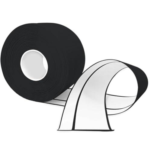 Preisvergleich Produktbild TAOYIO Weichsockelleiste Selbstklebend, 6M PVC küchenabschlussleiste 50x20mm, Sockelleiste Selbstklebende für Küche und Badezimmer 5x2 Schwarz, 6M-5X2BLACK
