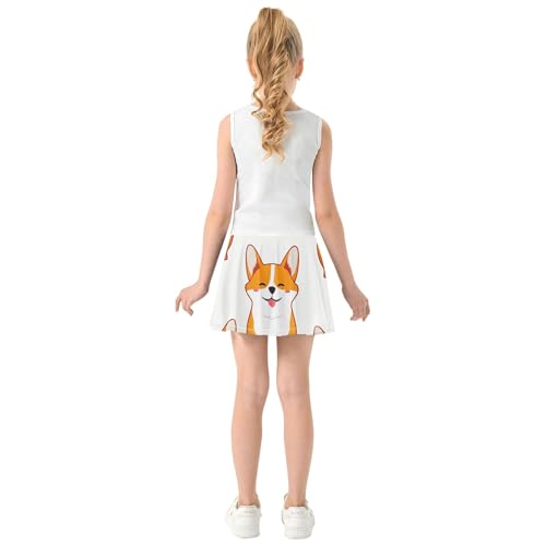 Cute Cartoon Dogs Girls' Shorts Athletic Skorts Tennis Skirts Toddler Dance Butterfly 3t4