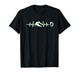 Skifahrer Herzschlag Ski Berge Bier Apres Ski Geschenk T-Shirt