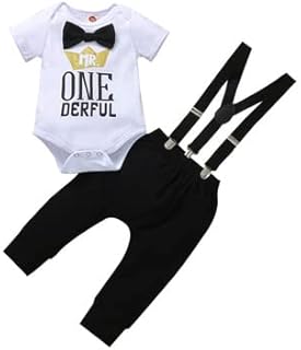 FYMNSI Baby,Clothing,Baby Boys 0-24m,Outfits & Clothing Sets FYMNSI Baby Boy First Birthday Outfit, Dinosaur Print, Cotton Bow Tie, Short Sleeve Romper Bodysuit, Y-Back Braces, Shorts, Clothing Set, Photography Props, Party Clothing