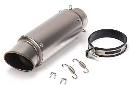 Yowhyana スリップオンマフラー バイクサイレンサー差込口60.5MM 汎用 長さ300MM エキゾーストパイプ 排気管 オートバイ排気パイプ (チタンカラー)