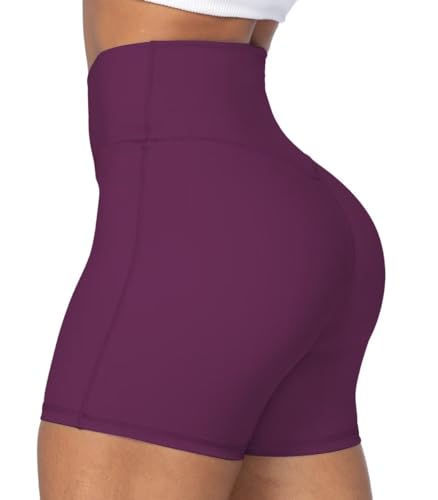 Image of Sunzel Women's High Waisted Crossover Waist Biker Shorts for Yoga Workout | 4-inch inseam, high waisted, tummy control, crossover waist, buttery soft, compression fit, close fit, for yoga and workouts