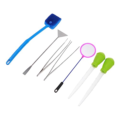 iplusmile 7個 水槽掃除ブラシ 植物 キット アンカー 魚 ラック チラー フィーダ 水槽の蓋 水族館ヒーター 道具 大型漁網 ロッド ツール 戦車 アクセサリー プールネット ステンレス鋼