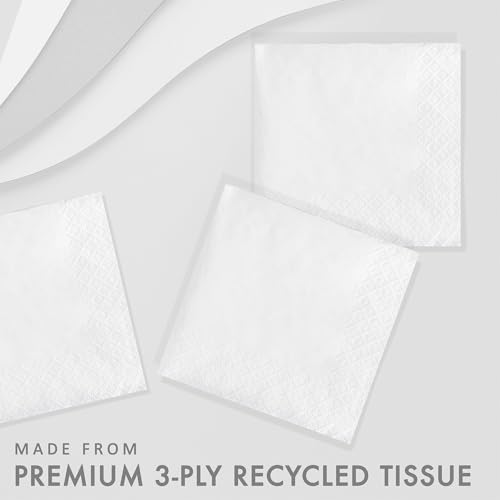 Serviettes en papier jetables table blanche 3 plis Creative Converting