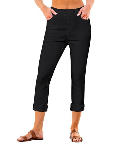Vetinee Black Skinny Jeans Women High Waist Stretch Jeans Always Black Size Medium Fits UK 12-14